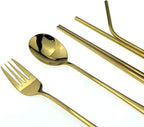 7 Pcs Portable Flatware Set, 304 Stainless Steel Cutlery Set Travel Utensils - Image 3