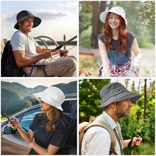Lightweight Bucket Hat for Women Quick (One Size-Large / White)