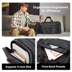 Large Canvas Duffle Bag for Travel (Dark Grey / 70L)