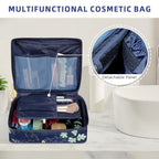 8 Set Packing Cubes Luggage Packing Organizers for Travel Accessories (Navy Leaf / 8 Set)