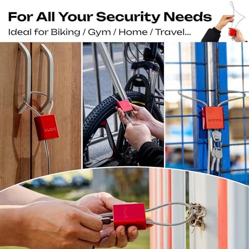 Cable Padlock with 3 Keys (black - L 1.15ft(0.35m),D 1/6in(4mm))
