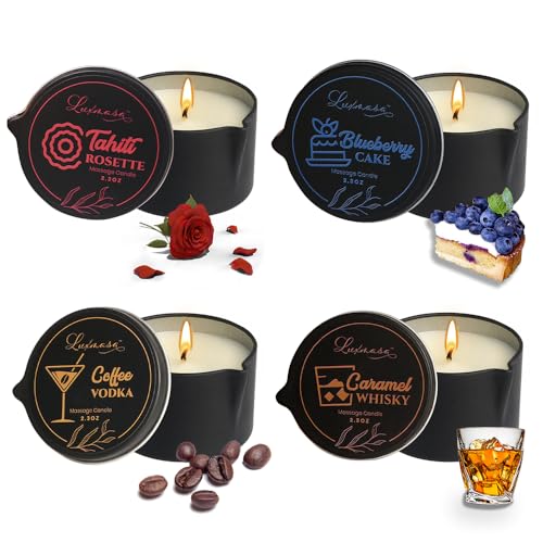 Massage Candle Organic 4 Pack Luxury Gift Set for Couples 9.4oz