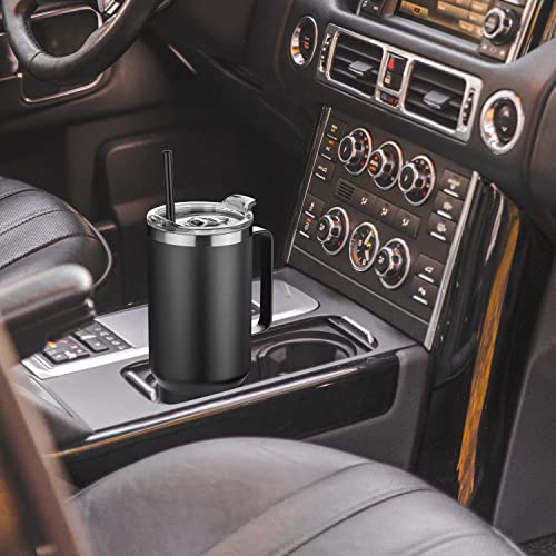 40 oz Stainless Steel Tumbler with Handle (Black / 40 Ounces)