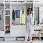 Space Saving Hangers for Clothes 6 Pack (6 Pack / Black)