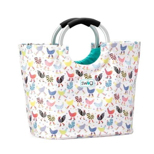 Loopi Large Waterproof Beach Tote Bag (Funky Chicken)