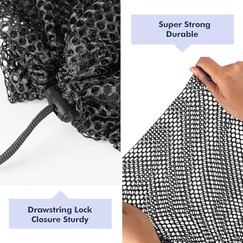 3Pcs Mesh Laundry Bags Washing Machine Mesh Wash Bags Jumbo for Delicates Clothes (Black / Jumbo 3 pcs)