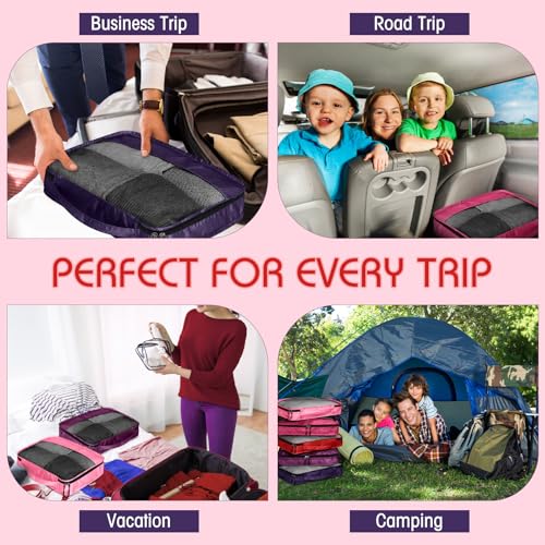 Packing Cubes for Suitcase Large Organizer Bags (Purple / Small)