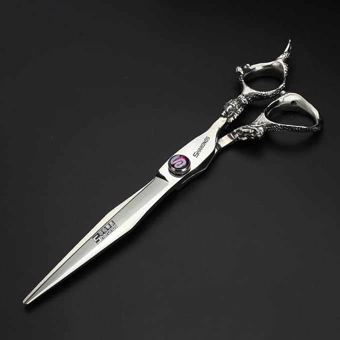 5.5/6 /7 Inch Purple Dragon Knight Professional Japanese Hair Scissors Barber Scissors Set (7 inch 2pc-A)