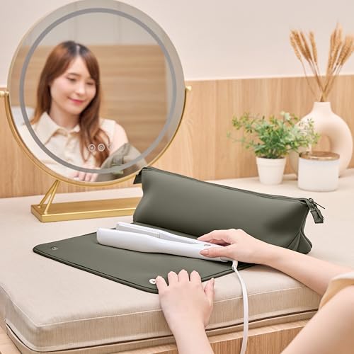 Hair Tools Travel Bag and Heat Resistant Mat 17" (Olive)