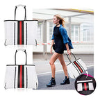 Neoprene Multipurpose Beach Bag Tote with Inner Zipper Pocket (White / Large)