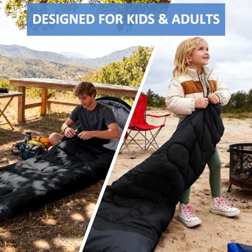 Camping Sleeping Bag (Black 4.4lb)