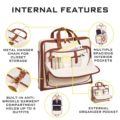 Premium travel garment bag. Carry (Beige)