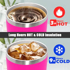 20oz Tumbler Insulated Coffee Tumblers with Lid Stainless Steel Hot Pink 1P (Hot Pink)