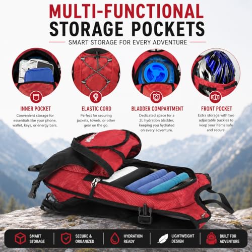 Lightweight Hydration Backpack (Red)