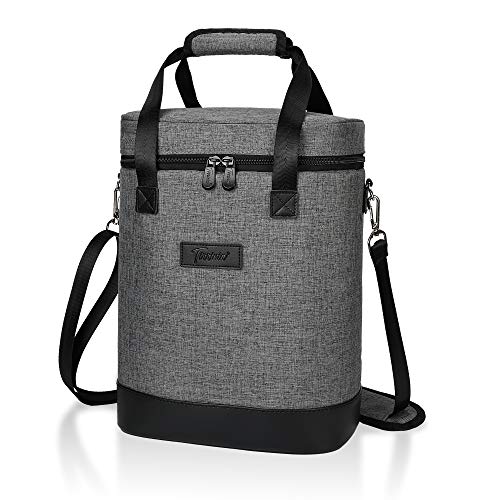 6 Bottle Wine Cooler Carrier Tote Bag (Grey)