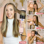 One Step Hair Dryer Brush and Styler Volumizer (Pink / 2.3" Oval Barrel)
