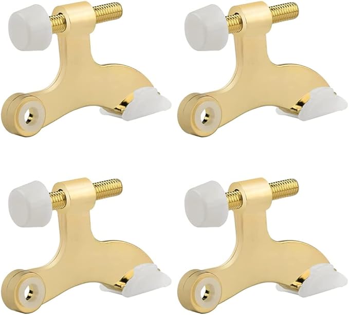 HOMOTEK 4 Pack Hinge Pin Bright Brass Door Stopper, Adjustable Deluxe Heavy by HOMOTEK