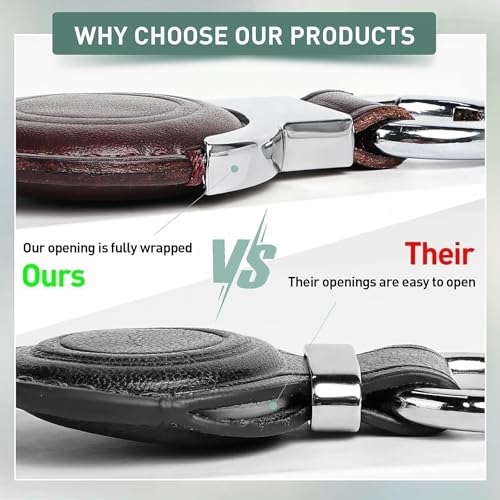 Genuine Leather Keychain for Airtag New 2nd Gen (B3-Brown V2.0)
