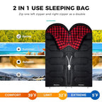 Sleeping Bag for Adults (SATIN BLACK / Left Zip)