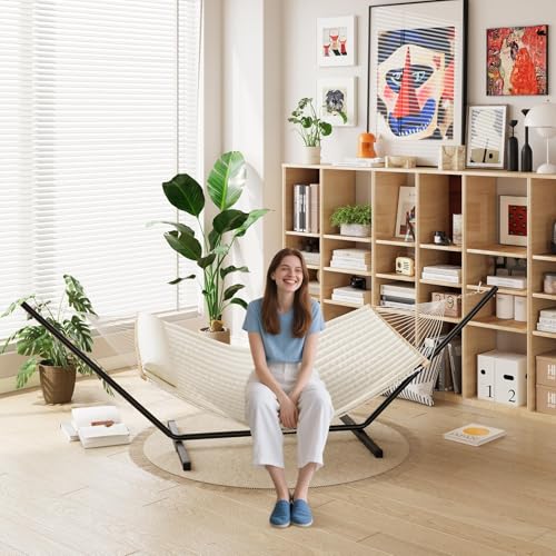 Hammock with Stand for Outside (White)