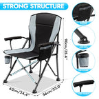 2 Pack Camping Chairs for Adults (Black-gray / Twin Pack)