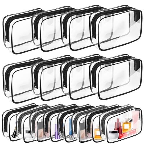 Clear Makeup Bag (16 Packs Black)