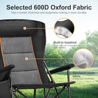 Oversized Camping Chairs High Back Heavy Duty Lawn Chair 500LBS (Black / Single Pack)