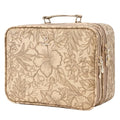 Makeup Bag with LED Lighted Mirror 12.2 IN Cosmetic Train Case Double Layer (12.2 Inch Khaki Floral / 0-Double Layer)