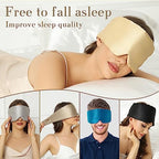 100% Mulberry Silk Sleep Mask Eye Mask for Women Man with Adjustable Band (Gold)