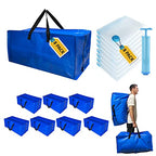 16 Pack Heavy Duty Extra Large Moving Bags with Backpack Straps & Large Vacuum Storage Bags Moving Supply Combo (16 Pack-8 Moving Bags+8 Vacuum Bags)