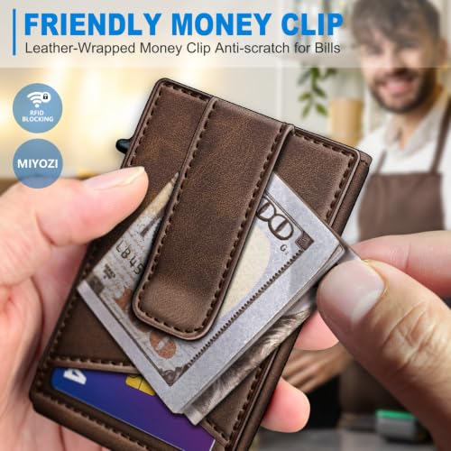 Airtag Wallet for Men Money Clip 9 (Coffee044)