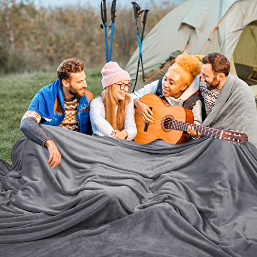 Fleece Blanket Oversized King 120"x120" (Grey / 1 Piece Oversized King(120" X 120"))