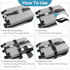 Anti Theft Suitcase Belt with TSA Lock (Cross Black-New)
