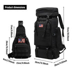 80L 2 pack Hiking Backpack for Men with Sling Tactical Backpack (80l Black - Pro(900d Fabric) + Sling Bag Bundle / Hiking Backpack 3077)