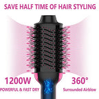 Dual Voltage Hair Dryer Brush for European Travel (Black Red)