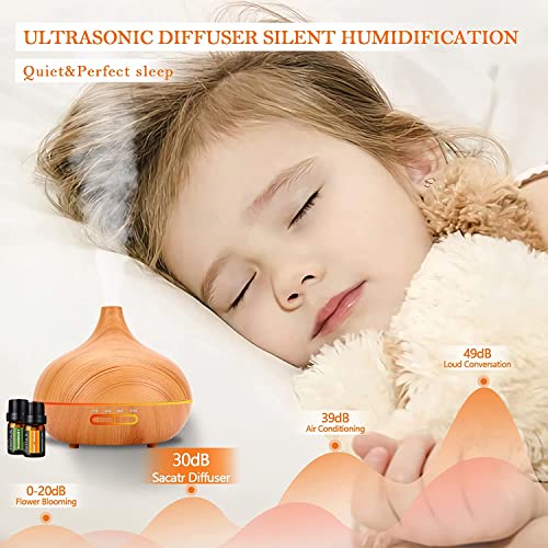 550 ML Aroma Diffiser with Essential Oils Set (Light Colour-30)