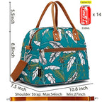 Insulated Lunch Bag With Shoulder Strap for Women (Feather)