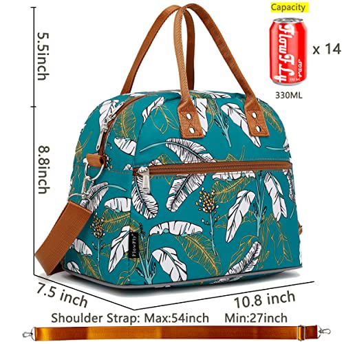 Insulated Lunch Bag With Shoulder Strap for Women (Feather)