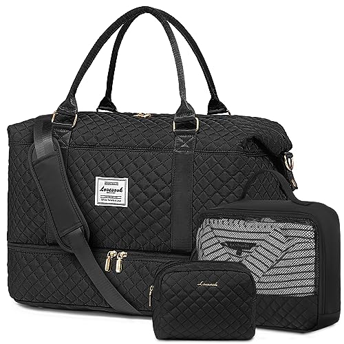 Travel Duffle Bag (Black-b-3pc / Large-3 Pcs)