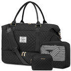 Travel Duffle Bag (Black-b-3pc / Large-3 Pcs)
