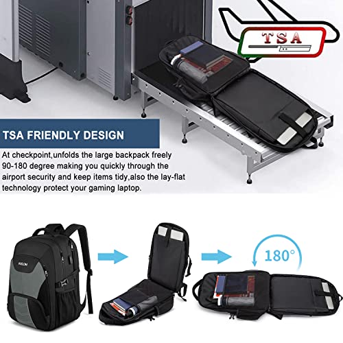 Extra Large Travel Laptop Backpack for Men 55L (18.4 inch / Grey)