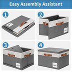 Extra Large Storage Bins with Lids (Extra Large-3 Pack / Grey with White)