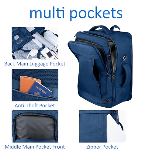 55L Big Capacity Carry On Backpack Large Travel Backpack for Men (Blue / 18.4 Inch (22''x14''x11''))