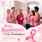 100 Sets 8 oz Breast Cancer Coffee Cups with Lids and Sleeves (Breast Cancer)