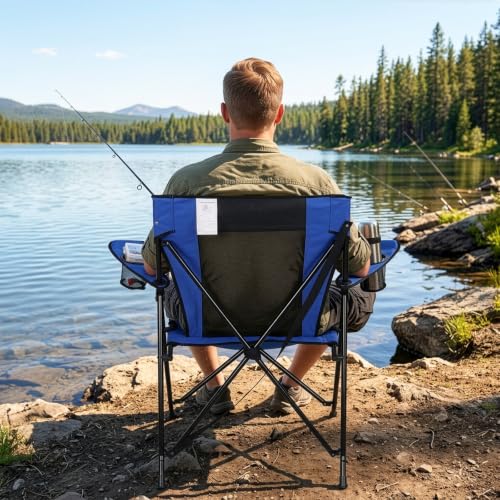Portable Camping Chairs for Adult (Blue / Large)