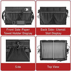 Grill Caddy Foldable BBQ Caddy with Paper Towel Holder (Black)