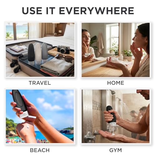 Leak Proof Travel Bottles (3oz 10pc - Gray/White/Black)