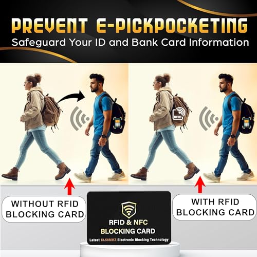8 Pack RFID Blocking Card for Credit Debit ID Card (Black)