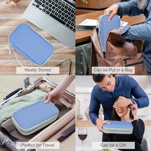Electronic Organizer (8.3 x 5 x 2.6 inches / Blue Quilted)