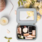 Clear Makeup Bag Travel Cosmetic Organizer Toiletry Case for Women (Grey / Standard - Single Layer)